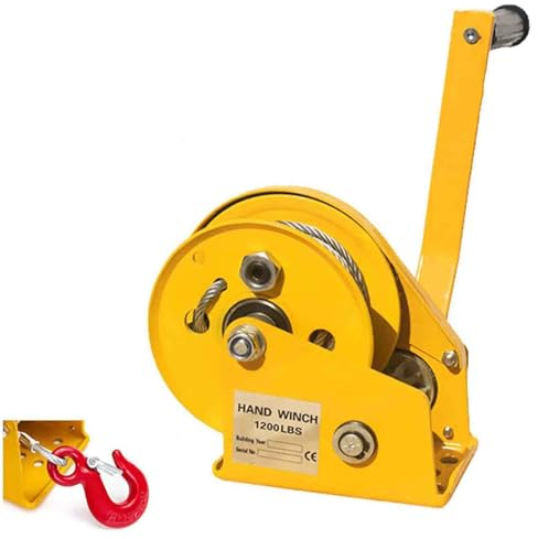 LNJZMDSS Handwinde, Professionelle Seilwinde, Tragbare Handkurbelwinde Forstwinde Für Pickup-Trucks-Anhänger,1200lbs,30m