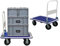 PROREGAL Faltbarer Transportwagen Big Rhino | HxBxT 96x90x60cm | Tragkraft 300kg | Luftbereifung, Rad-Ø 20,3cm | Blau-Grau | Transporthilfe Klappwagen Paketwagen Lagerwagen