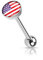 beyoutifulthings Zungen-piercing 2 Kugeln 5/7-mm USA-FLAGGE Silber Piercing-s Chirurgenstahl Barbell-s Stab-länge 16-mm