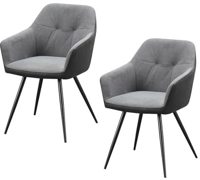 HTI living Esszimmerstuhl 2er Set Anthrazit/Grau Joschka Küchenstuhl