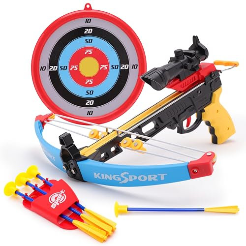 Toyland® Outdoor Toy Crossbow Set - 1 Toy Crossbow, 3 Suction Cup Arrows, 1 Arrow Holder & 1 Target - Children's Outdoor/Garden Toys