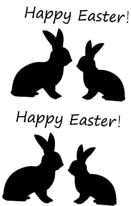 VICASKY 2St Osterhasen-Aufkleber wandtattoo für schlafzimmer Häschen-Aufkleber Ammer Küken living room decoration wohnzimmerdeko Kaninchen-Aufkleber wandtattoo ostern Black