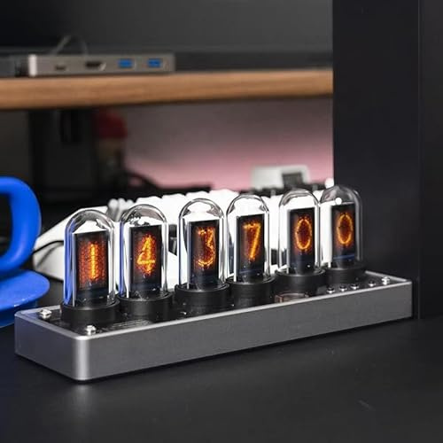 Glow Nixie Röhrenuhr, multifunktional, elektronisch, digital, Tischuhr