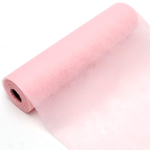 Gohytal Vlies Tischläufer, 25M x 30cm Rosa Rolle Deko Tischband Geburtstagsdeko Tisch Tischläufer Papierrolle für Hochzeitsdeko Feierlichkeiten Kommunion Taufe Deko Weihnachtstag