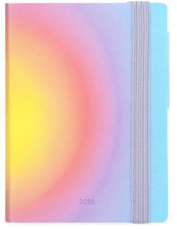 Legami - Mini Wochenplaner 2026, Aura, Special Edition, 12 Monate, Mini-Adressbuch, Verschluss mit Gummiband, von Januar 2026 bis Dezember 2026, aus FSC-zertifiziertem Papier, 8 x 10 cm
