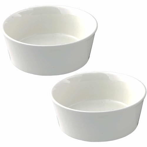 AiXception White Porcelain Cereal Bowls, 500ml, Set of 2, for Soup Ramen Salad