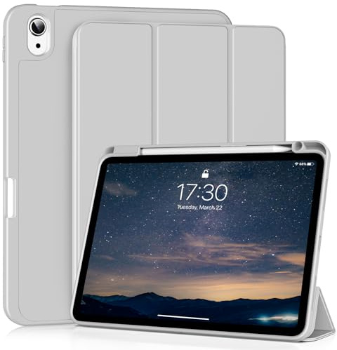 LIQIZE Hülle für iPad Air 11 Zoll M4 M3 M2/ iPad Air 5. /4. Generation | Schutzhülle mit Stifthalter für iPad Air 11 Zoll 2026 2025 2024/ 10,9 Zoll 2022/2020, TPU Silikon Schutzhülle, Grau