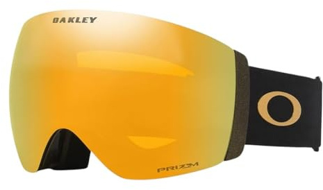 Oakley Flight Deck PRO L Skibrille Mettalic Black Gold/Prizm 24K & Prizm Iced High-End Skibrille mit XL-Sichtfeld, Glaswechsel & nachhaltigem Design für anspruchsvolle Wintersportler.