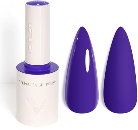 Venalisa Gel Nail Polish Purple 10ml Stylish Round Bottle with Top Label Showing Color and Number UV Gel Polish for Stunning Nail Art Design 5050