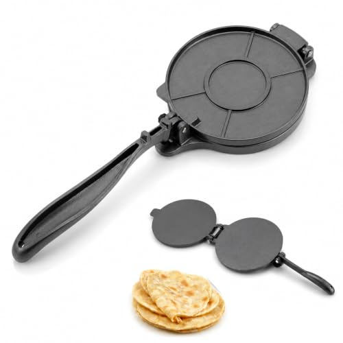 Presse À Tortilla En Alliage D'aluminium Ou En Fonte, Machine À Tortilla Manuelle Presse À Tacos Casa Tortillas Et Machine À Crêpe Presses À Tortillas À La Farine Pour Les Tartes Les Rotis(16 Cm Noir)