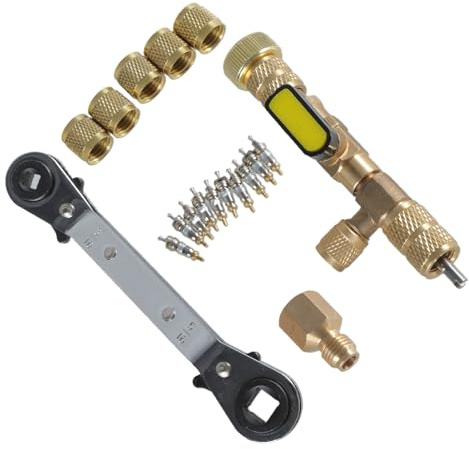 Kelisdi Ensemble d'outils multifonctions pour enlever les noyaux, les valves, les carottes en laiton, pour réparer les systèmes de refroidissement domestiques, les vannes de climatisation, les