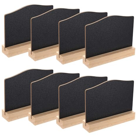 8 Stk Preisschilder Aufsteller, Mini Kreidetafel mit Ständer, Buffet Schilder zum Beschriften, Kleine Tafeln zum Beschriften für Hochzeit Tischkarten Platzkarten Beschriftungsschilder(10 x 7,5 cm)