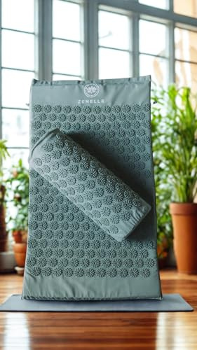 Acupressure Mat & Pillow Set, 8000 Spikes (40cmx74cm) | Cotton, Non-Toxic, Back Neck Shoulder Sciatica Pain Relief, Stress Anxiety Reduction & Sleep Aid, Carry Bag Included