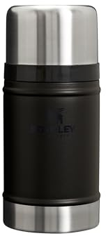 STANLEY 1913 Classic Legendary Food Jar 0.7L - Black | Hot For 15 Hours - Leakproof Lid Doubles As Cup - Dishwasher Safe - Stainless Steel Food Flask