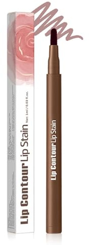 Matte Lip Liner Stain,2 in 1 Lip Stain Pen,Long Lasting Plumping Lipstain,Smooth Application,Easy Removable Lips Liner for No Smudge Look,Natural Makeup Stains for Women Girls (#3 Toasty Brown)