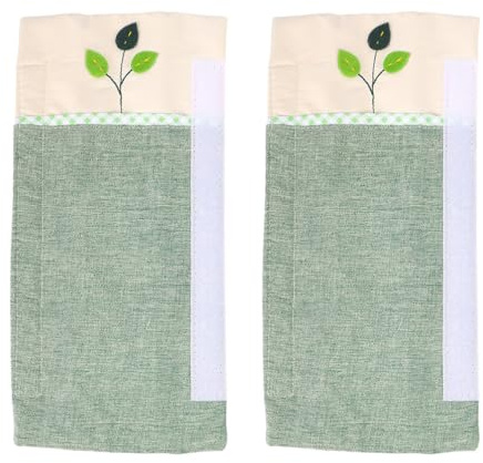 MAGICLULU Refrigerator Handle Cover Keeps Handles Clean and Smudge-Free for Handmade Fabric, Protective Kitchen Appliance Cloth Gloves Delicate Decoration in Green Double Door Fridge