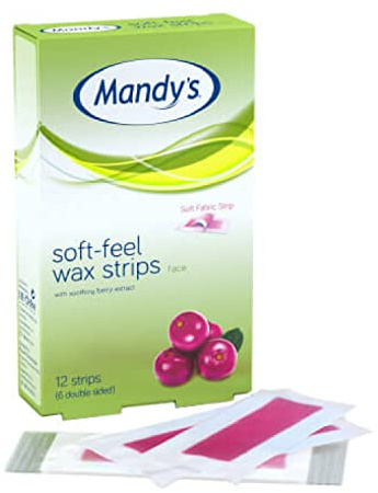 Mandy’s Soft Feel Wax Strips for Face – Hair Removal Facial Waxing Strips – 6 Double Sided Fabric Strips