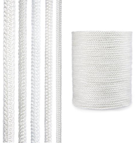 STEIGNER Ofendichtschnur Kamindichtung aus GLASFASERN, hitzebeständig bis 550°C, Weiss, 3m, 12mm, SKD02