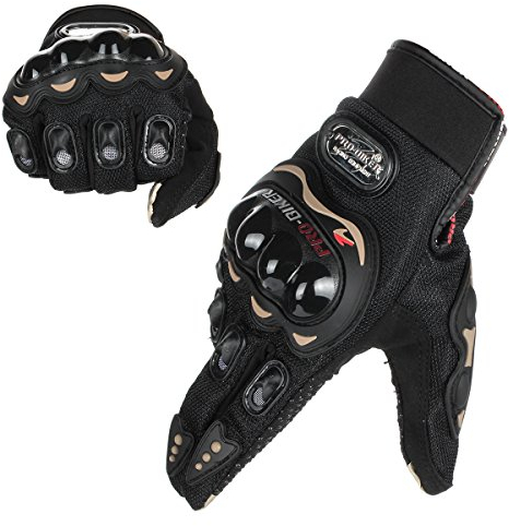 GES Männer Außenmotorbike wasserdichte Handschuhe, Motorradhandschuhe, Vollfinger, Touchscreen, Motocross -Handschuhe(L, Schwarz)