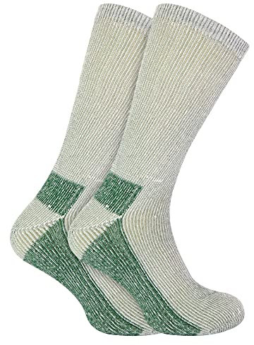 2 pack mens antibacterial breathable cushioned thermal wool hiking walking socks in 4 colours (6-11, WRHM03)