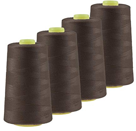 4 x 4572m Qualitäts Overlock-Garn Overlock-Nähgarn Oeko-Tex Farbe 701-740, Farbe:A701 mocca braun
