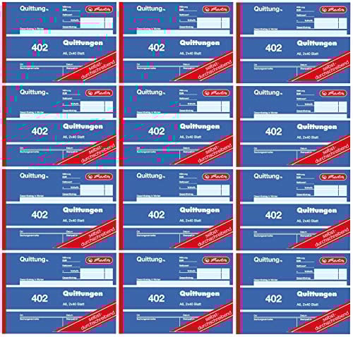 Herlitz Quittungsblock 402, selbstdurchschreibend, A6 quer, 2 x 40 Blatt 12 Stück