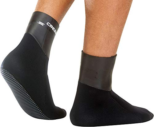 Cressi Sarago Socks (3 or 5mm) - Neopren Thermoschuhe 3/5mm, Schwarz, für Erwachsene Unisex