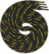 Swissly - Lacci rotondi, circa 4,5 mm di diametro per scarpe da lavoro, scarpe da trekking, stivali da trekking, lacci per scarpe in poliestere, lunghezza 70-220 cm, nero/giallo, 110 cm / ø 4,5mm
