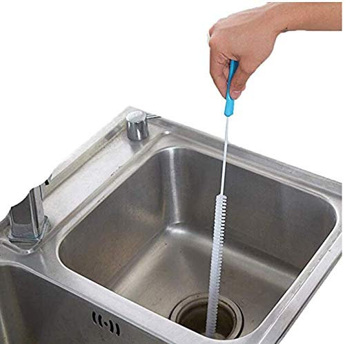 2x71CM Sink Unblocker, Drain Cleaner, Overflow Cleaning Radiator Brush, Flexible Waterpipe Drain Dredge Pipe Tool, Long Hair Remover, Flexible Sink Cleaner, Polypropylene Handle, Spiral Nylon Bristles