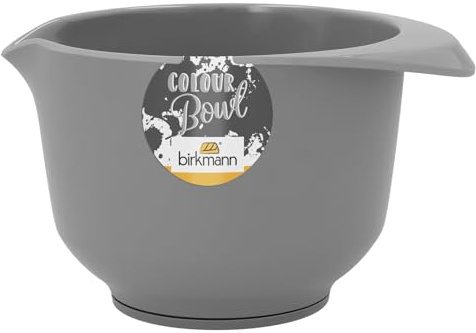 Birkmann, Colour Bowls Rühr- und Servierschüssel, Mattgrau, 0,75 Liter, Melamin, kratzfest, standfest, nachhaltig, 708938