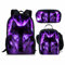 KUIFORTI 3-in-1-Rucksack-Set, Schultasche für Kinder, Lunchtasche, Geschenk, Stifteetui für Jugendliche, Jungen, Mädchen, Neon Wolf, Lila, one size, Lässig