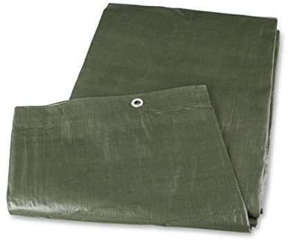 Mivos Bâche de Protection 4 x 5 m - Vert - PP PE - Toile 90 g - Bâche de Jardin Imperméable avec Oeillets en Aluminium - Anti-Moisissure Bâche Universelle pour Voiture Meubles Bateau Bois