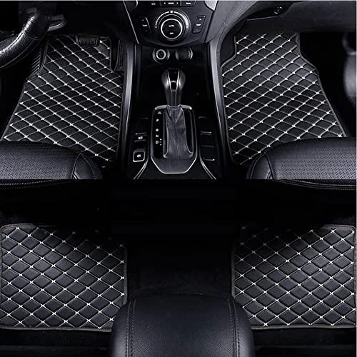Leder Fußmatten Auto Fussmatten Für Jaguar XF 2008 2009 2010 2011 2012 2013 2014 2015(LHD), Custom Autoteppich fußMatte Vordere Hintere Reihe Bodenmatten Allwetterschutz Automatten
