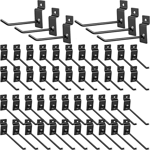 Moxweyeni 50 Packungen Weihnachts-Slatwall-Haken, 10,2 cm, 15,2 cm, Paneel-Haken, Metall-Lamellen, Wandhaken, Lamellenwand-Haken und Kleiderbügel für Weihnachten, Garage, Geschäft, Einzelhandel,