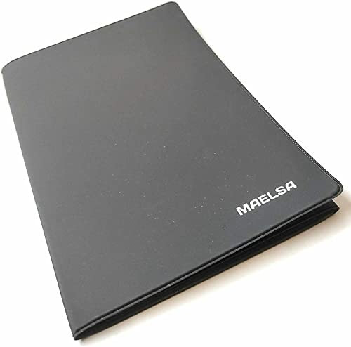 Maelsa® Etui PVC Porte Carte Grise 26,5x13,3 cm - pour Carte Grise Européenne 25,4x12,5cm déplié - pour Homme ou Femme - Voiture, Moto, Scooter - Haute qualité - Pratique - Robuste UNI (Gris foncé)