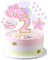 Kawailay 2 Geburtstag Tortendeko Mädchen 2st Geburtstag Kuchendeko Happy Birthday Regenbogen Cake Topper Wolken Sterne Kuchen Deckel für Mädchen Geburtstag Rosa