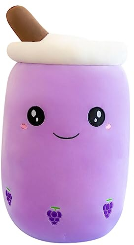 Uposao Bubble Tea Plüschtier Kuscheltier,24CM Cartoon Plüsch Puppen Lustiges Obst Komfort Umarmungskissen Milchtee Teetasse Kissen Stofftier Süßes Geschenk Für Kinder Erwachsene Geburtstag
