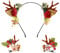 IYOU Weihnachts Stirnbänder mit Haarspangen Rot Blumengeweih Haarband Schneemann Party Weihnachten Haarreifen Haarschmuck für Erwachsene und Kinder