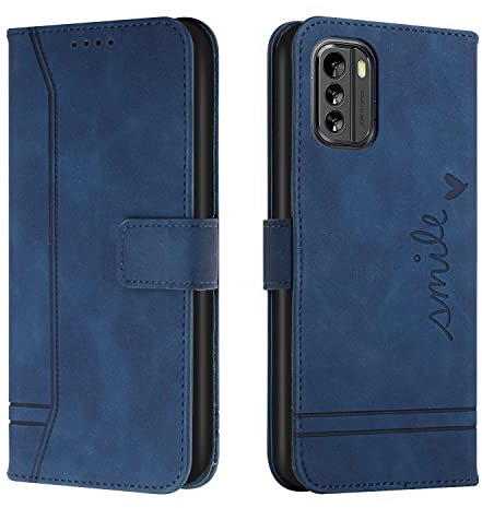 Lihondar Compatible with Nokia G60 Case, Nokia G60 Case Wallet, PU Leather Folio Wallet Flip Cover with Card Holder Magnetic Closure Kickstand Phone Case Cover for Nokia G60(Blue)