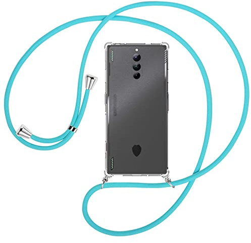 mtb more energy® Cadena para teléfono móvil compatible con ZTE Nubia Red Magic 8 Pro – Turquesa – Funda para smartphone para colgar – Carcasa completa de TPU antigolpes