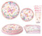 ASSUGO Schmetterlinge Deko pappteller,100pcs geburtstagsdeko mädchen partygeschirr pappteller kindergeburtstag deko, pappteller rosa schmetterling deko Teller Becher Strohhalme Servietten -20 Gäste