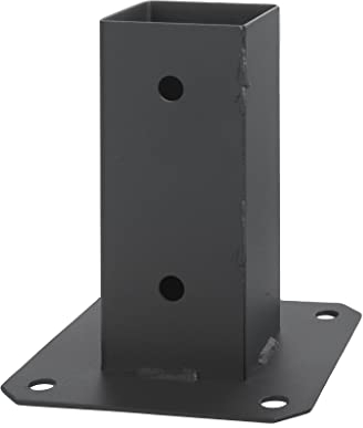 ADGO Douille à Visser en Graphite - 100 x 100 mm - Ancrage au Sol pour poteaux en Bois - Poteau en Bois carré - Douille de Sol - Support de clôture - Plaque de Sol - Ancre galvanisée à Chaud