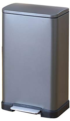 Poubelle intérieure Poubelle à pédale avec couvercle Poubelle domestique en acier inoxydable Grande capacité Pédale (20L)