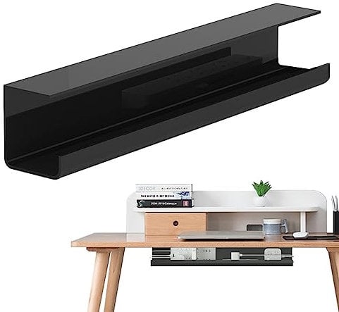 Cyhamse Cable Management Tray | Under Desk Cable Tray,Wire Organizer 15in No Trace Double-Sided Adhesive Widened Design Fire Protection For Bedroom