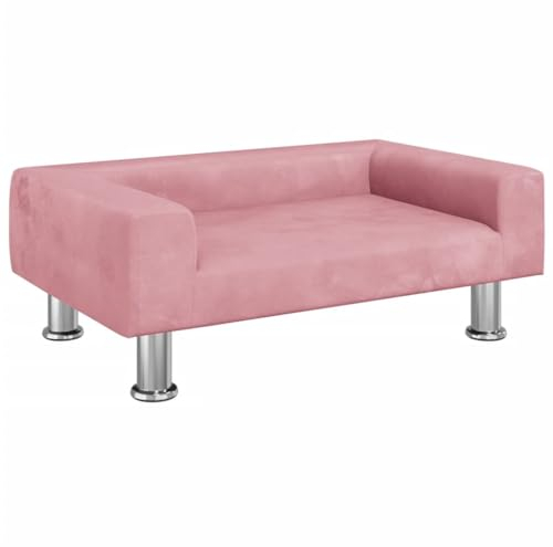 vidaXL Kindersofa, Couch für Kinder, Kindercouch mit runden Kanten, Kindersessel Minisofa Polstersofa Kindermöbel Sofa Kinderzimmer, Rosa Samt