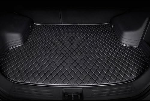 Huanzhi Auto Kofferraum Schutzmatte für Porsche macan 2014-2022, Leder Kofferraummatten rutschfest Wasserdicht Kofferraumwanne Innenraum ZubehöR,Black-Low Side