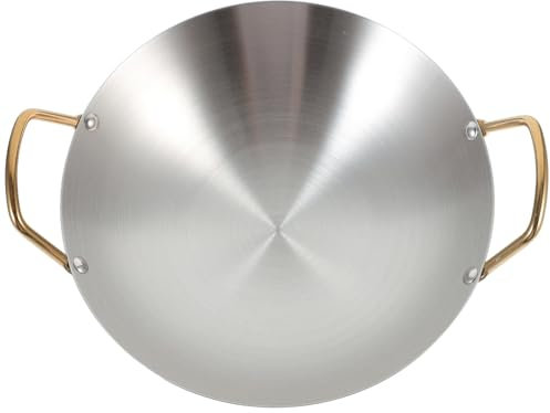 STOBAZA Pentola Inossidabile Con Doppi Manici Wok Versatile Per Cucina e Catering Antiaderente e Facile Da Pulire Resistente e Durevole Utensile Da Cucina Per Uso Domestico e Professionale