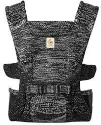 Ergobaby Aerloom Porte-bébé Ergonomique 3 Positions pour Nouveau-né à Petit Enfant, sur le Ventre ou Dorsal, en Formaknit (Onyx)