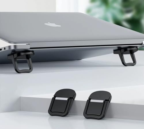 XiaZhiZhen Laptop-Ständer Mini Zinklegierung Laptop unsichtbar Stand Computer faltbar tragbar zurück klebrig Kühlung Fuß Tastatur Erhöhung Stand (eisenhaltig)