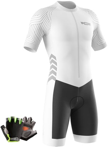 Tuta da Triathlon a Maniche Corte da Uomo,da 3 Tasche，Abbigliamento Ciclismo monopezzo MTB Body Trisuit Cycling Skinsuit,2024 Nuovi Tuta da triathlon da uomo (Typ-11,M)
